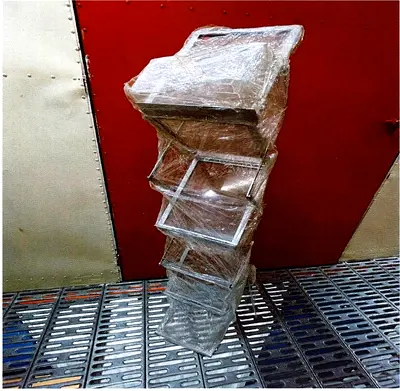 Tall Narrow Zig-Zag Display Shelf / Magazine Rack - Wrapped