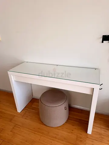 Dressing table vanity white MALM IKEA with stool for sale in Dubai