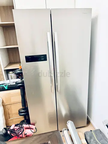 Panasonic Stainless Steel Side-by-Side Refrigerator - Good Condition