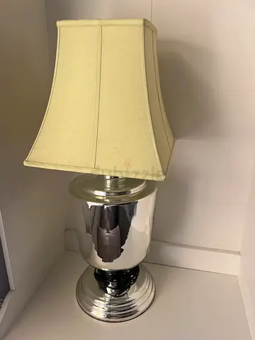 Marina Home Chrome Table Lamp with Cream Fabric Shade