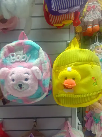 Pair of Plush Baby Backpacks — Cute Bear and Duck Designs