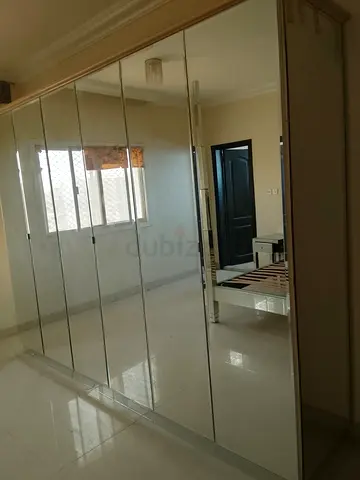 Large Mirrored Wardrobe / Sliding Door Closet - White Frame