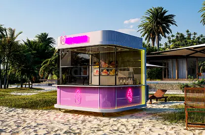 Custom Ice Cream Kiosk Design for Malls and Food Courts