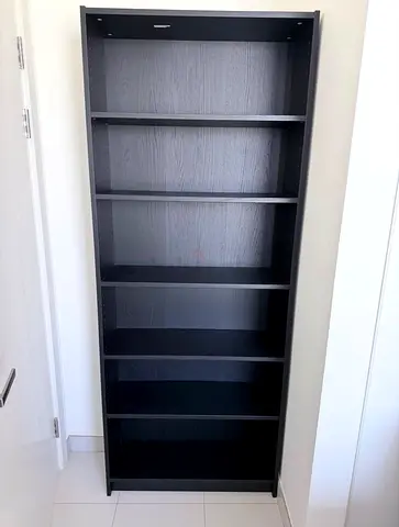 Tall Black 6-Shelf Bookcase / Storage Unit - Good Condition