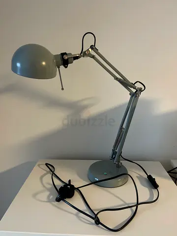 Adjustable Desk Lamp with Swing Arm - Grey
