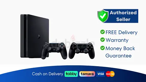 Sony PlayStation 4 Slim 500GB Gaming Console with 2 Wireless Controllers - Warranty - Free Delivery