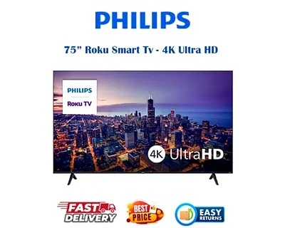 Philips 75 Inch Smart TV UAE - Entertainment Series Roku 4K Smart TV - FREE DELIVERY and INSTALLATIO