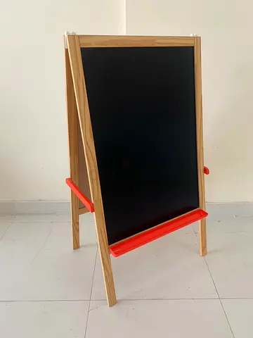 Wooden Double-Sided Kids Easel with Chalkboard