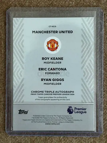Manchester United Chrome Triple Autograph Card - Keane, Cantona, Giggs (Sealed)