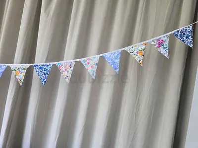 Handmade Floral Fabric Bunting Garland