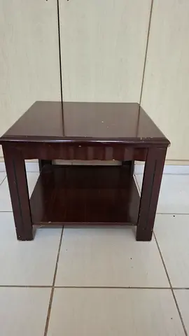 Simple dark wood side table