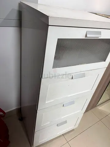 White Kitchen Cabinet / Storage Cupboard - 4 Doors