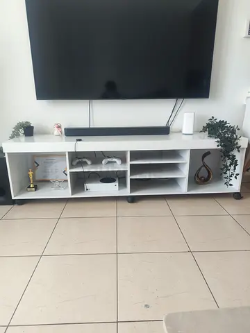 Modern White TV Unit / TV Stand with Storage