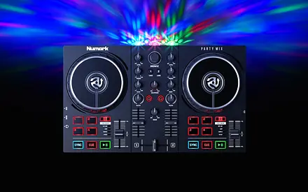 Numark PARTYMIX II - DJ Controller with Built-In Light Show, USB