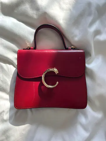 Cartier Panthere C De Cartier Mini Red Leather Top handle Bag