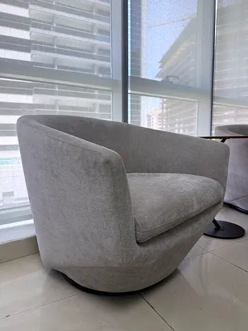 Modern Grey Swivel Lounge Chair in Good Condition