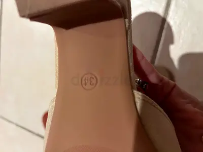 Beige block heel sandals, size  35 suede mule style of loro piano no logos