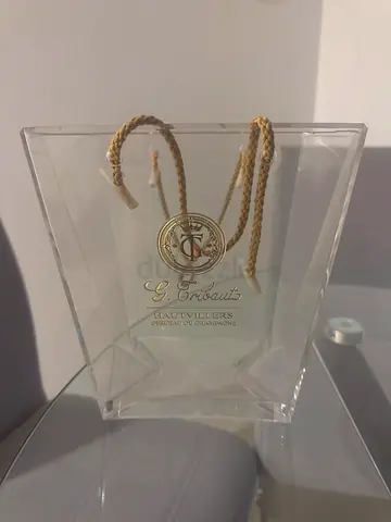 Clear Acrylic Champagne bucket with Gold Rope Handles