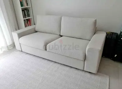 beige 2-seater fabric sofa bed in good condition 25 days used