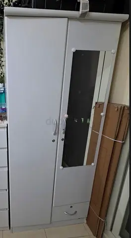 Simple white wardrobe with Mirror