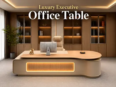 Luxury Executive Office Table - Modern Wooden Manager Table For UAE Offices