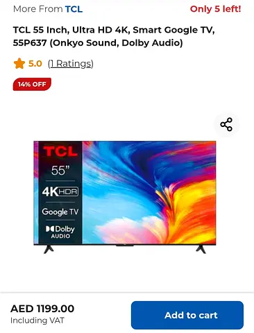 TCL 55 4K Ultra HD Smart Google TV (55P637) - Dolby Audio