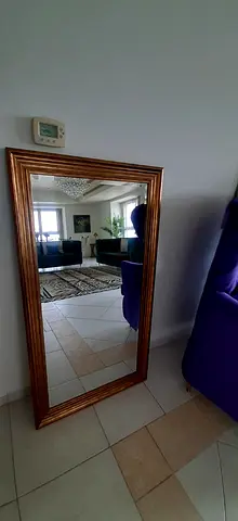 Large Full-Length Decorative Gold Framed Mirror - Free Standing