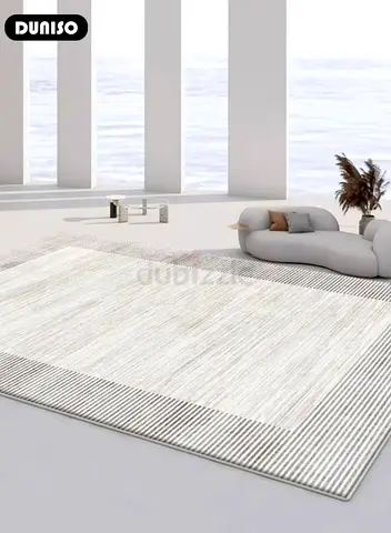Light Grey Modern Striped Area Rug — Duniso