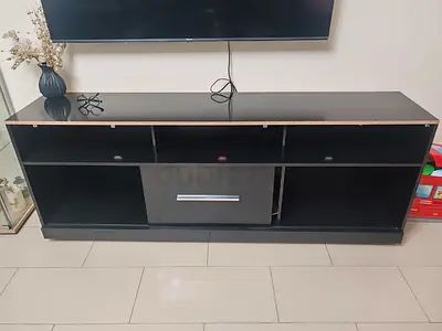 Black TV Stand / Entertainment Unit with Storage