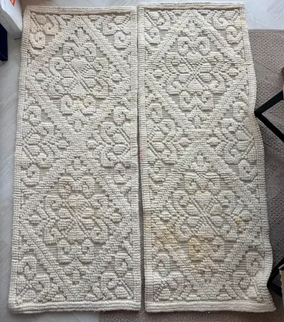CREAM HOME CENTER BEIGE RUNNER HANDWOVEN RUGS - DUBAI