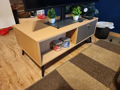 Light wood TV cabinet / entertainment unit with storage