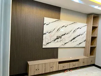 Modern Textured Media Wall