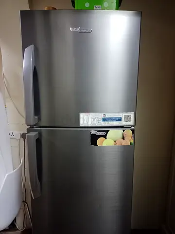 Silver Double Door Refrigerator in good working condition