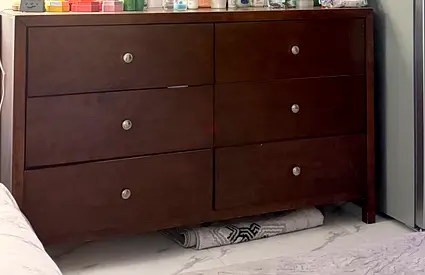 Dark Wood 6-Drawer Dresser - Good Condition