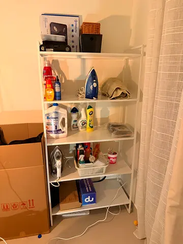 White shelving unit / storage rack