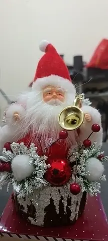 Handheld Santa Claus Christmas Ornament with Bell