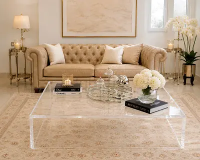 Original Bentley Modern Clear Acrylic Coffee Table