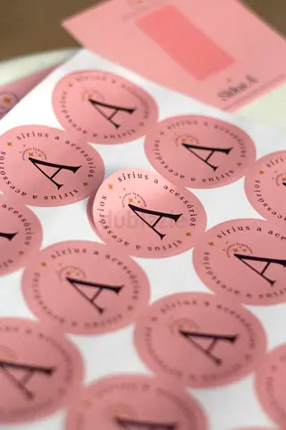 Sheet of Custom Pink Round Logo Stickers - Sirius A Accessories