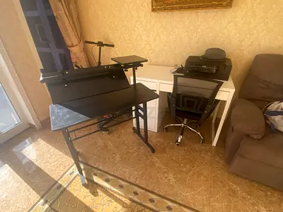 2 desk table  chair
