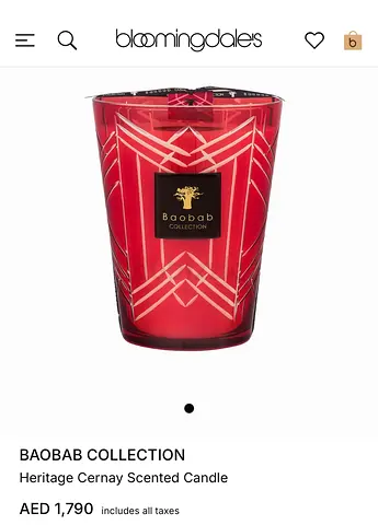 Baobab Collection Heritage Cernay Scented Candle - Red Glass