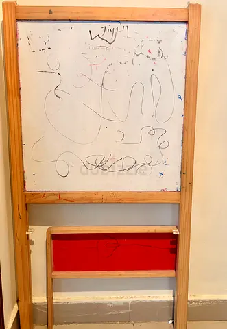 Wooden Double-Sided Kids Easel with Chalkboard/Whiteboard and Storage