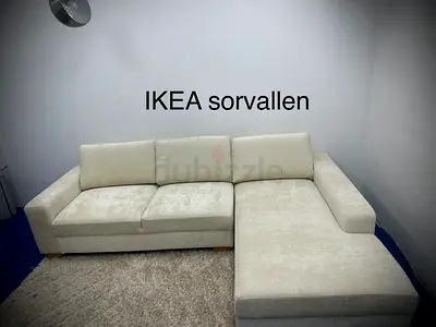 Beige color IKEA sorvallen lshape sofa
