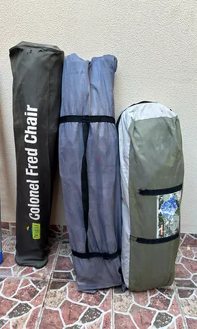 Big size tant Set of 3, Foldable camp,Camping Chairs with Carry Bags. 8 person capacity
