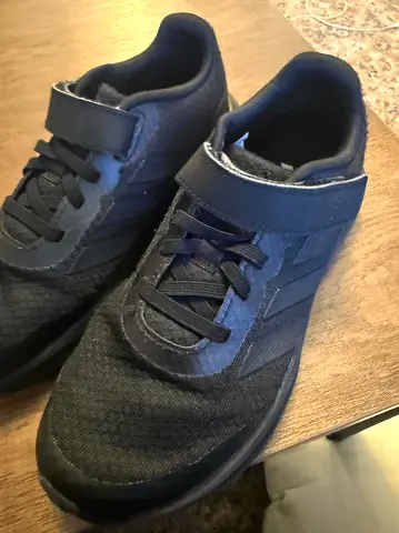Black casual sneakers with velcro strap - lightly used SIZE: message