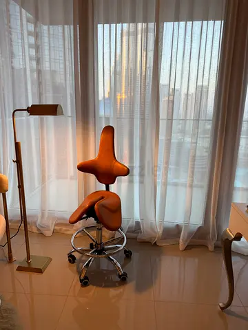 Gravitonus EZDuo Hard Leather Ergonomic Saddle Chair