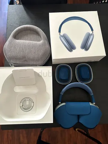[Mint Condition] Apple AirPods Max 1st gen Sky Blue - Full Box + Premium Accessories Set