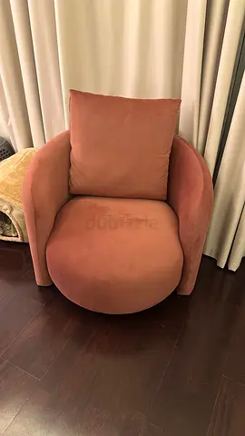 Comfortable Pink Velvet Custom Barrel Chair