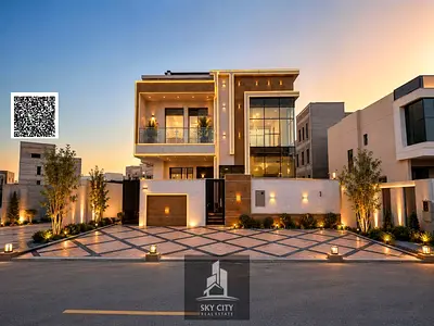 Modern villa with a garden for sale. Dubai villa design, directly opposite a park on Street 311. Re