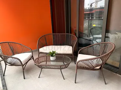 Modern 4-Piece Rattan Style Outdoor Seating Set