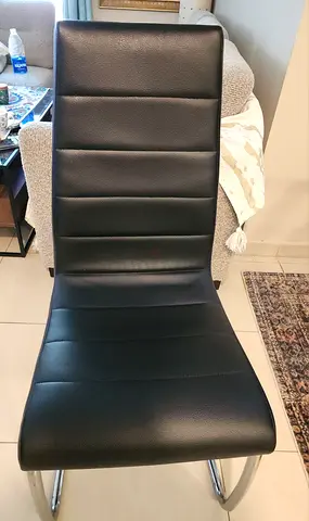 Black Leatherette Dining Chair with Chrome Cantilever Base - Set/Single Available